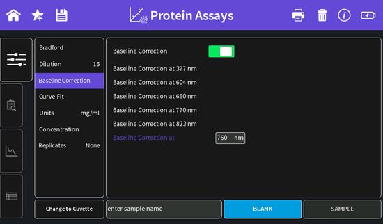best in class protein assay spectrophotometer bradford assay implen nanophotometer baseline