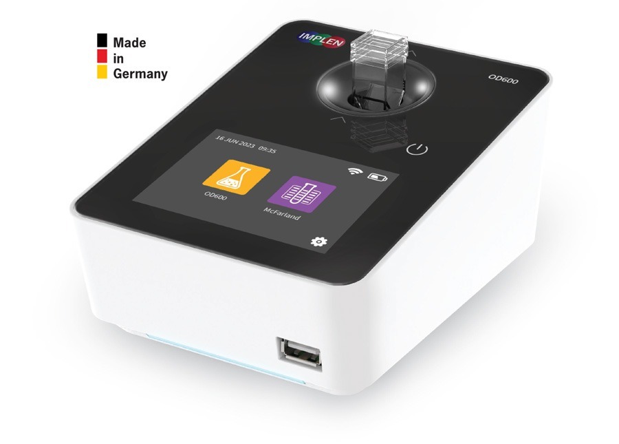 Implen OD600 made in Germany, McFarland, fast & accurate determination of cell density at 600nm