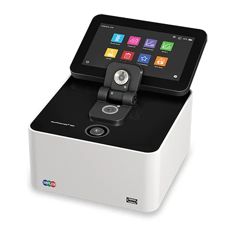 Implen NanoPhotometer N60 microvolume UV/Vis spectrophotometer with vortex, made in Germany