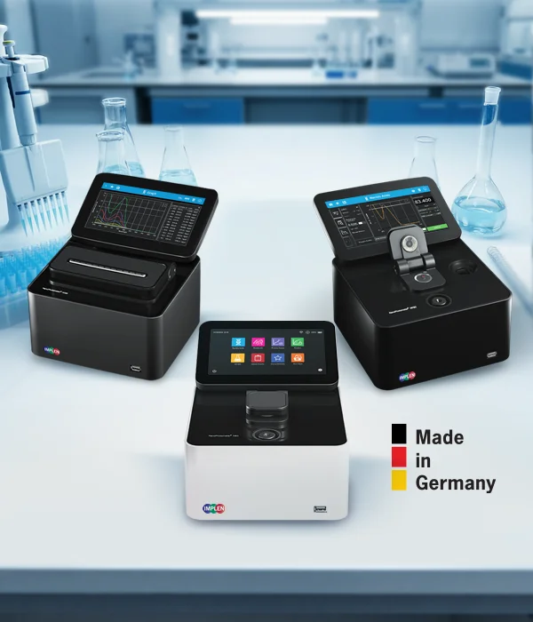 Implen NanoPhotometer UV-Vis spectrophotometer made in Germany, DNA, proteins, nucleic acids, OD600