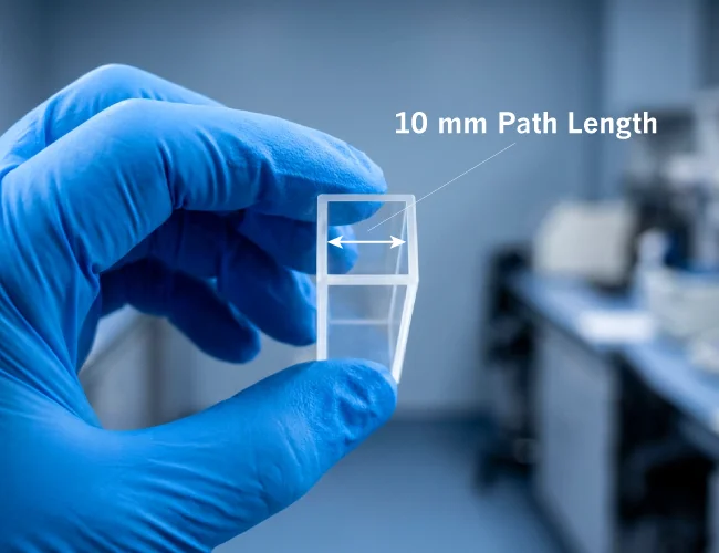 Understanding cuvette-length, cuvette spectrophotometry, 10mm path length cuvette
