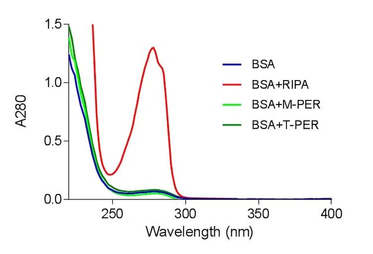 Direct UV280 Protein Quantification BSA RIPA M-PER T-PER limitations